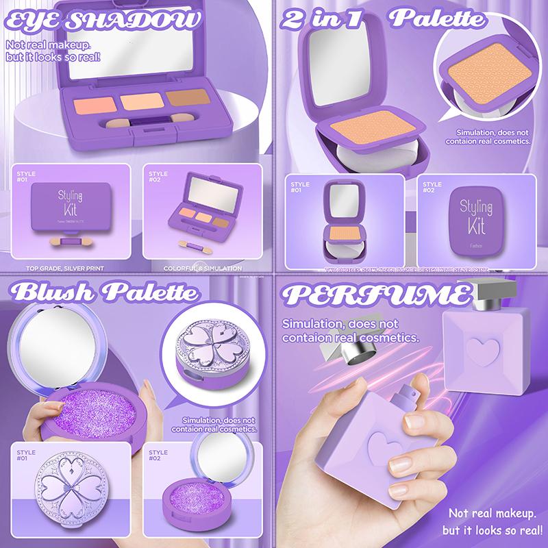 Kid Pretend Play Cosmetics Girl Toy Simulation Lipstick Eye Shadow Beauty & Fashion Makeup Toys Baby Dressing Make Up Game Gift