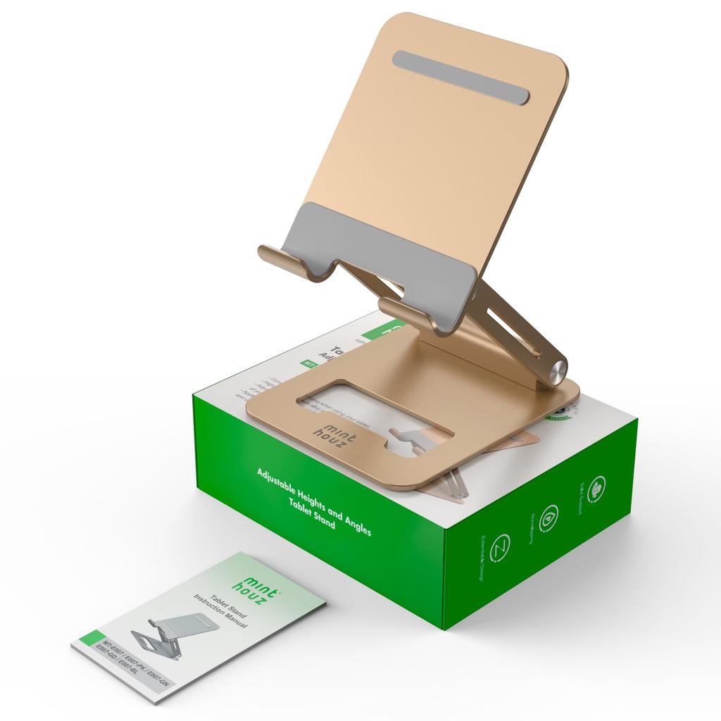 Adjustable Foldable Tablet Smartphone iPad PC Tablet Desktop Tablet Holder for iPad and Gold & Stand, Stand, Stand, Stand, Stand, Stand, Pro, Mini,