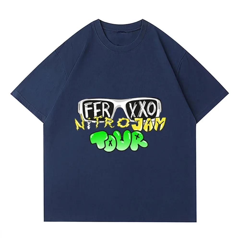 Ferxxo T Shirt Men Rapper Feid Merch Printed Tshirts Summer Casual Short Sleeve Tee Oversized Hip Hop T-Shirts Streetwear Tshirt