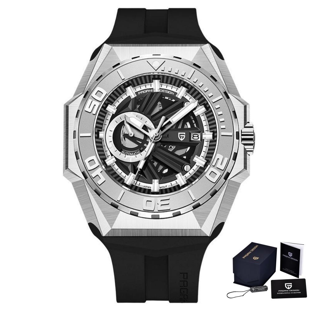 PAGANI DESIGN New Skeleton Men's Mechanical Watch MIYOTA 8217 Movement Luxury Automatic Watch Men's 100M Waterproof Reloj Hombre