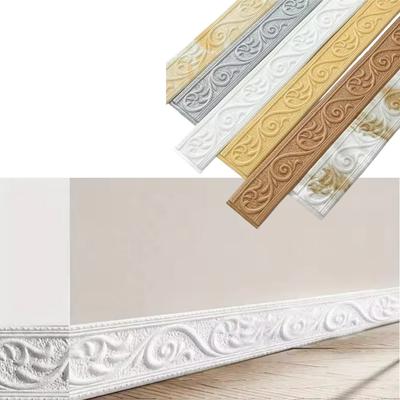 1PC 2.3m/90.55in Kick Wall Sticker 3D Self Adhesive Decorative Trim Molding for Walls Door Frames Smooth Surfaces Backgrounds