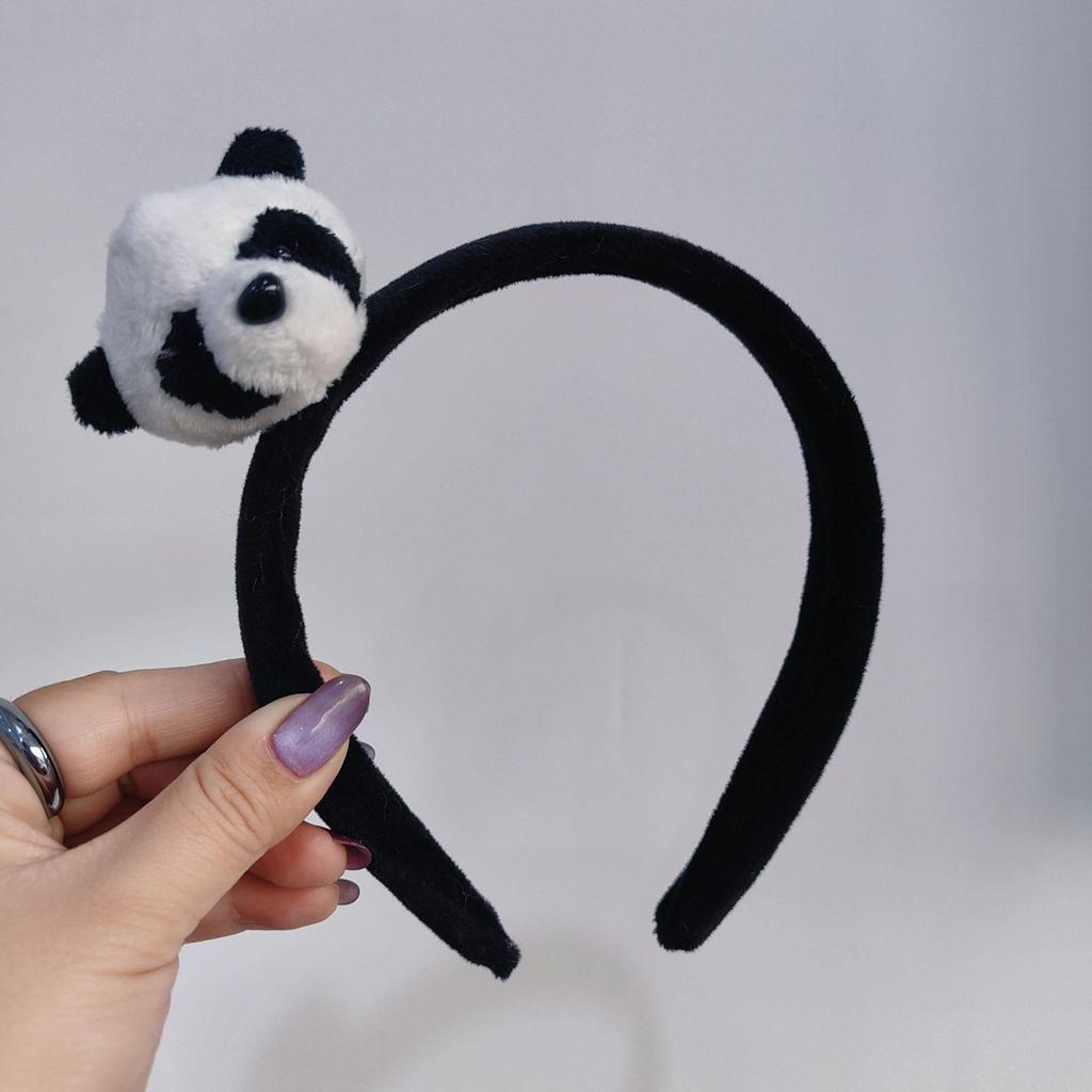 Adorable 2026 Panda Hair Accessory: Cute Round Headband & Funny Clip for Girly Wash Face Routine