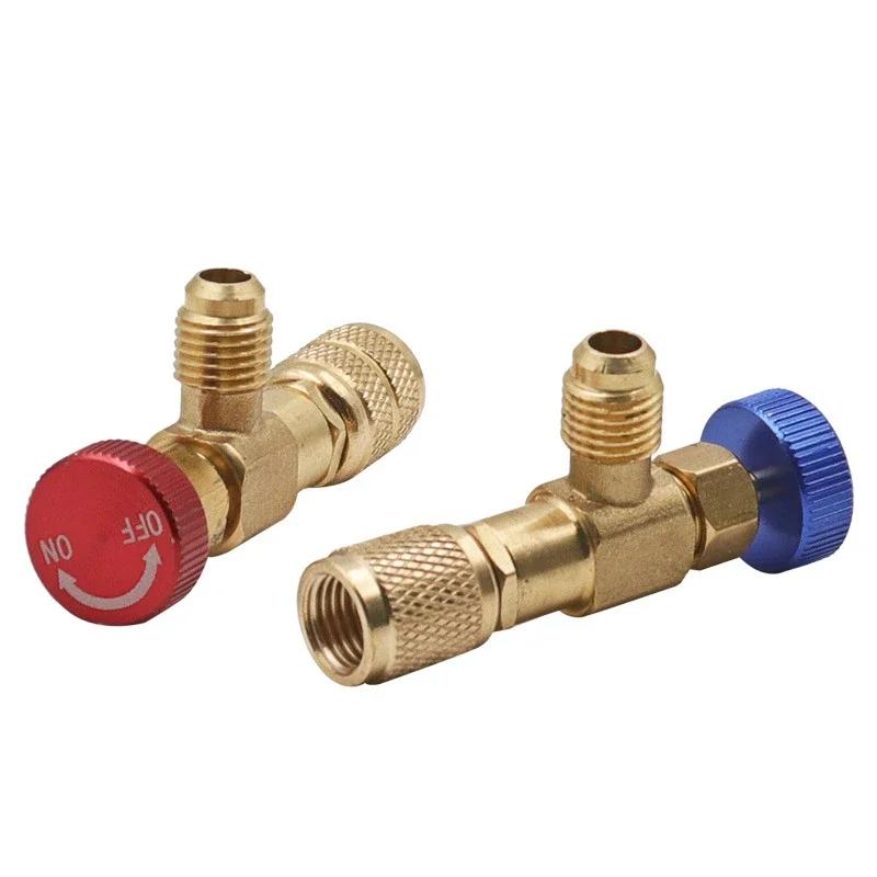 Supapă de siguranță pentru lichid R410A R22 Refrigerant pentru aer condiționat Adaptor de siguranță 1/4" Reparații aer condiționat și fluor