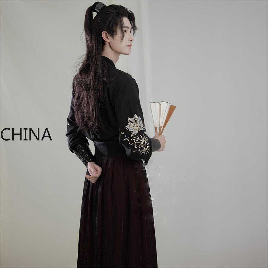 Original Hanfu Spring And Summer Swordsman Handsome Cool Daily Chinese Style Embroidery Suit Chinese Hanfu