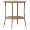 Garden Armchair Set 2 Pieces Adjustable with Table Beige Poly Rattan