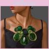 Geometric Exaggerated Crystal Jewelry Set With Alloy Necklace Earrings For Style Youth