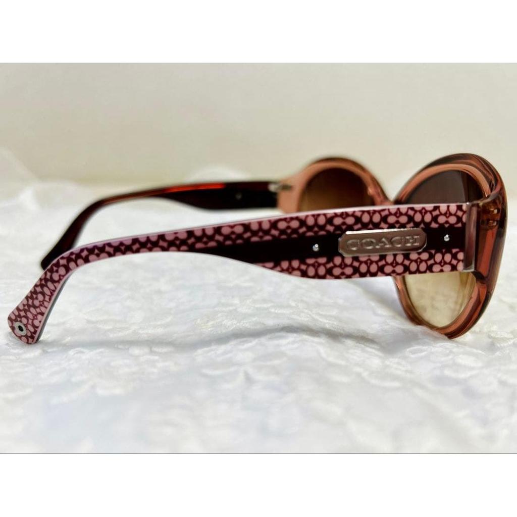 Used COACH sunglasses, brown, signature pattern, pink, rose-toned