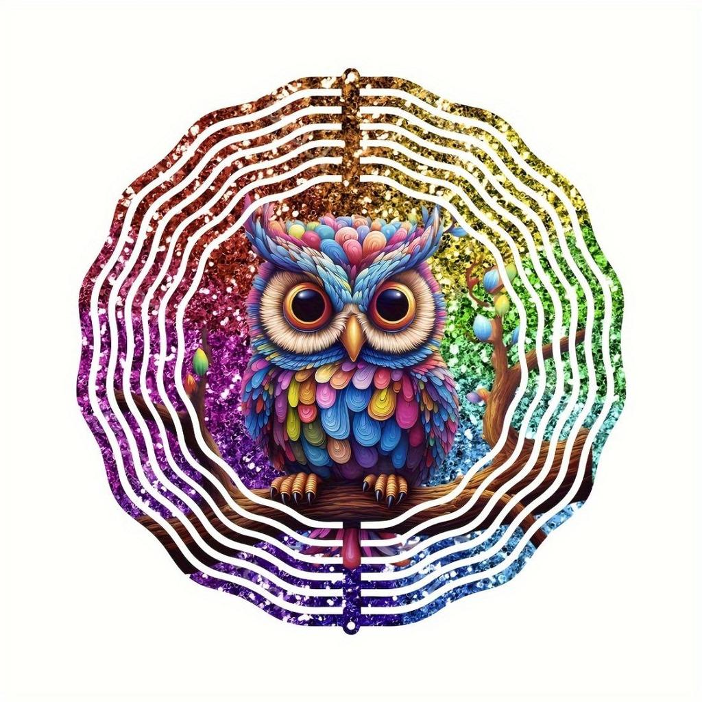 Enchanting, Charming Owl Metal Wind Spinner - Perfect Gift for Women, Mom, Grandma, Wife | 25.4cm Indoor/Outdoor Decor | Ideal Christmas Ornament