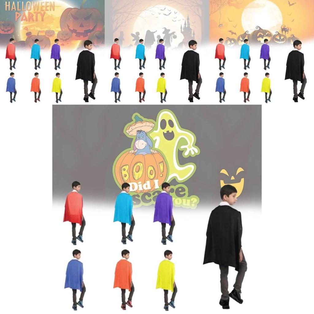 Short Kids Halloween Cloak For Stage Performance And Cosplay In Vibrant Colors