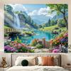 2D Waterfall Lake Horse Landscape Tapestry Wall Hanging Backdrop