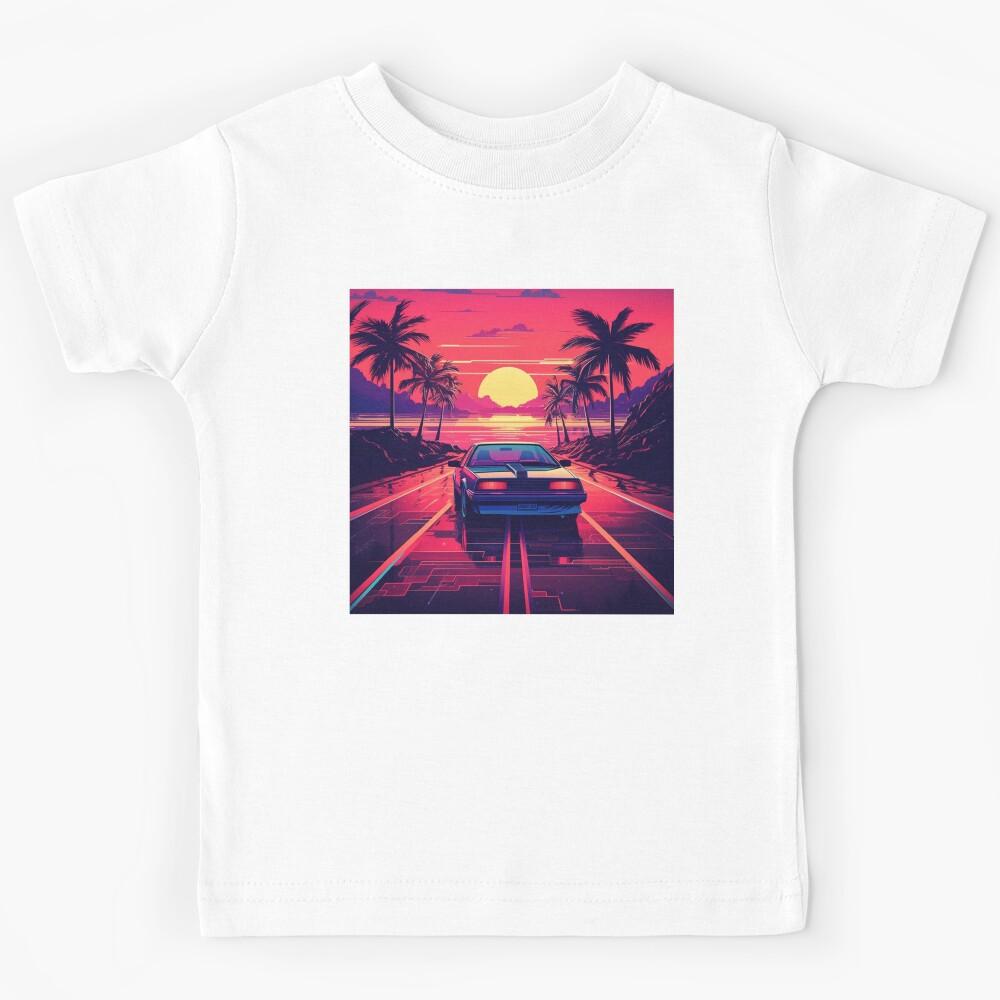 Synthwave Sunset Drive Poster Kids T-Shirt 130