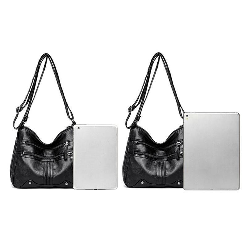 Geantă de umăr pentru femei din piele moale, nouă, cu mai multe straturi, de agrement, versatilă, tip crossbody, geantă pentru doamnă de vârstă mijlocie, geantă pentru mamă, geantă tip poștaș