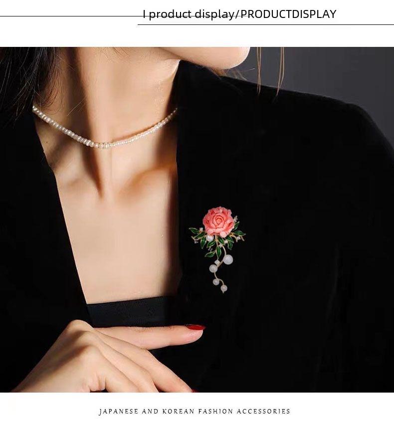 Luxury Pink Peony Pearl Brooch - Festive Retro Flower Accessory