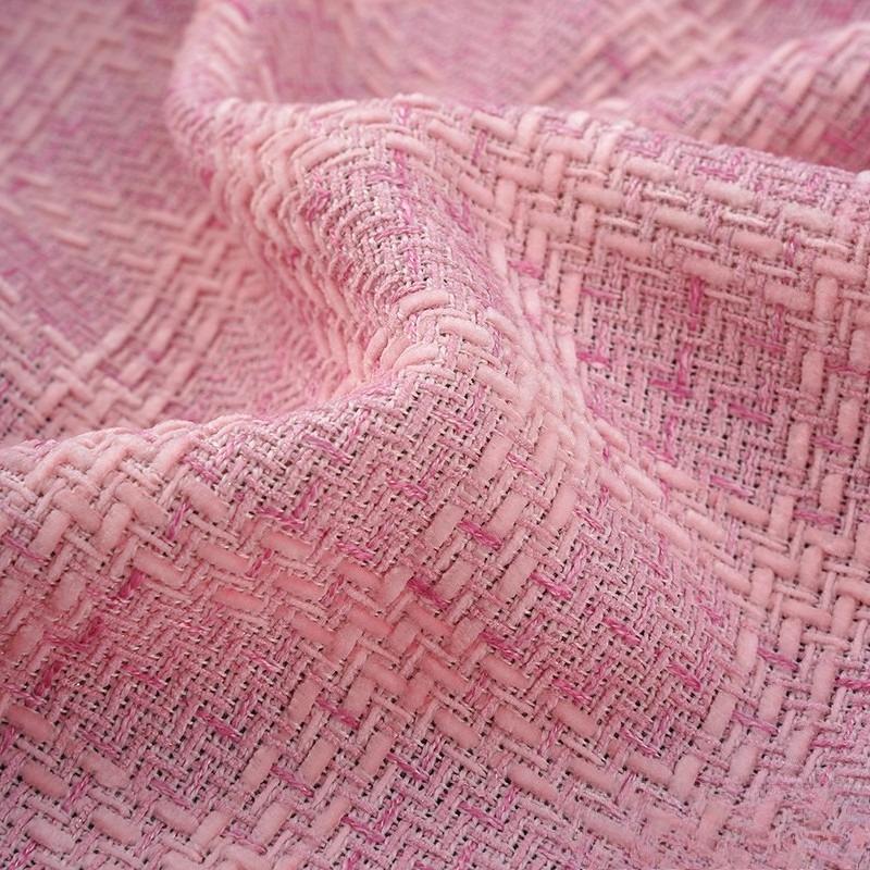 Woolen Tweed Plaid Chenille Fabric Woven Small Fragrant Fabric DIY Elegant Fashion Coat Skirt Designer