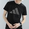 Adidas Printed Logo Letter Design Breathable Skin-Friendly Sports Fitness Crew Neck Short Sleeve T-Shirt Unisex T-Shirts Black ADICLTSPSTK-BGY