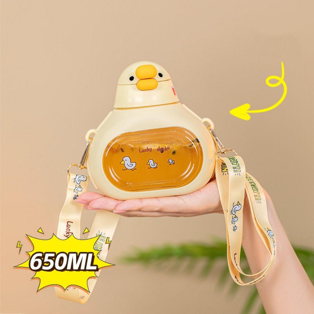 Carried with Straps Cute Duck Bottle Duck Shape Large-Capacity Big Belly Cup  Unisex