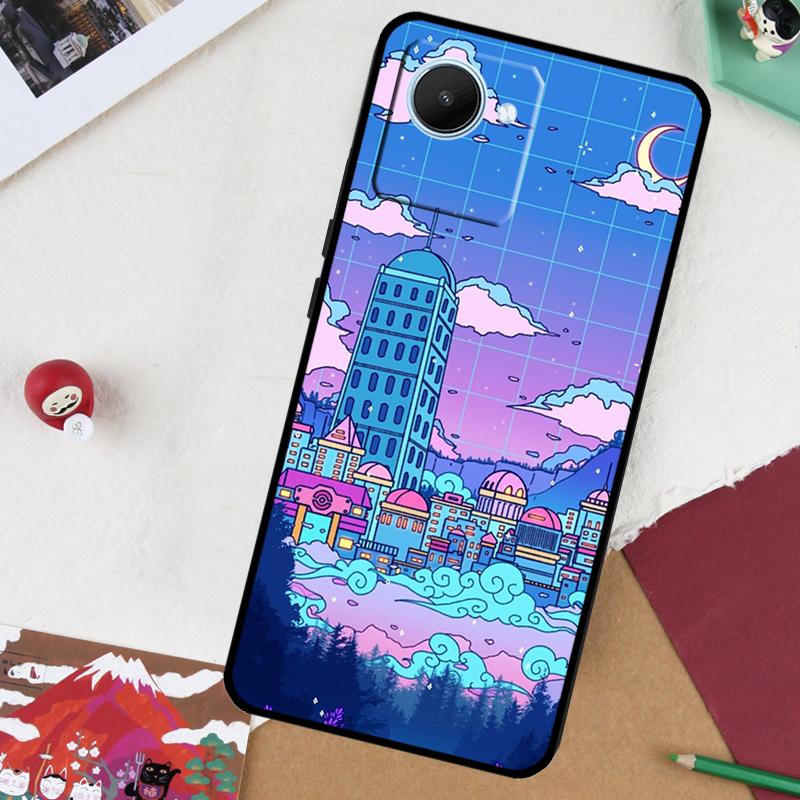 Art Pixel Aesthetic For Realme GT 6T 6 5 GT 7 Pro C61 C55 C53 C51 C21Y C25S C67 C75 10 11 12 13 14 Pro Plus Case