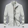 New Men's Spring/Autumn Stand-Up Collar Thin Jacket, Solid Color, Plus Size, Casual Coat (Model 20855)