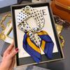 New silk scarf women's fashion versatile high-end small square scarf Korean version neck protection scarf spring and autumn retro scarf tied bag