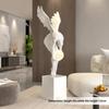 Creative Modern Abstract Wing Figure Model Statues Living Room Entrance Luminous Ornaments Indoor Floor Statue Home Decorative C