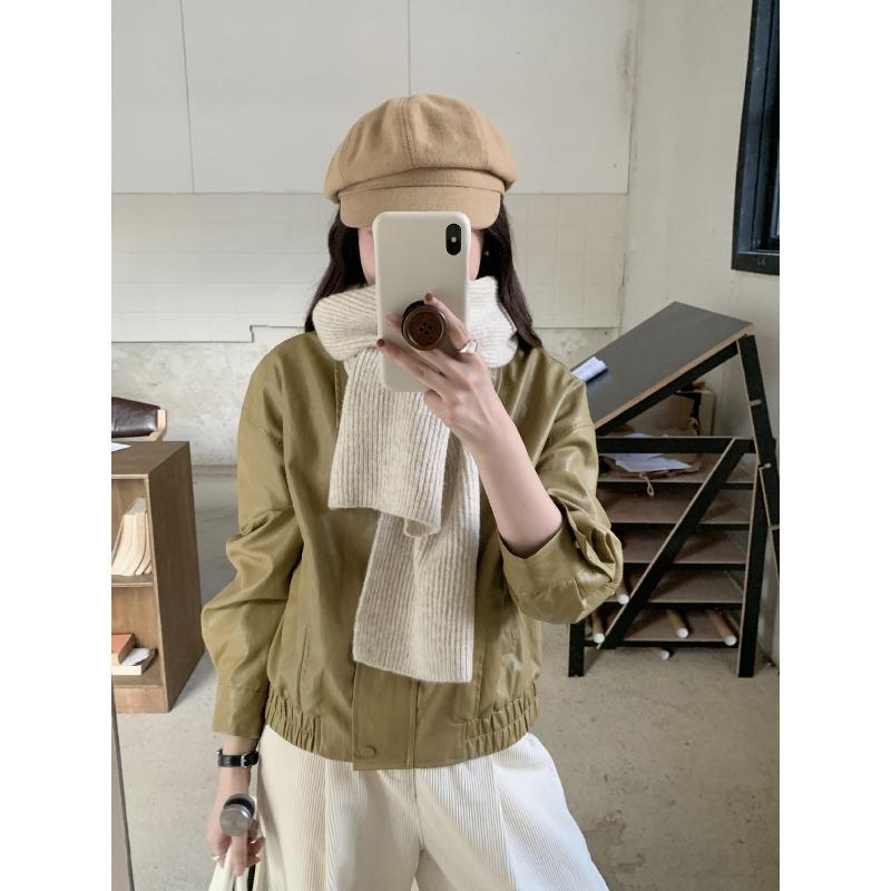 

Autumn and Winter Wool Blended Korean Solid Color Versatile Knitted Scarf Soft Warm and Simple New Style Scarf