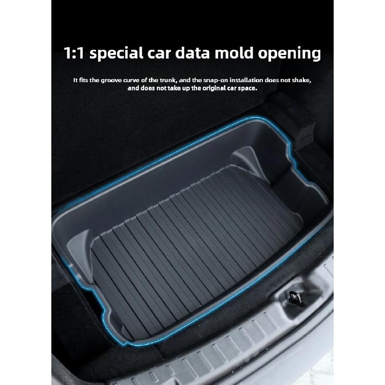 For Tesla Model Y Juniper 2025 Frunk Organizer Box Rear Trunk Double-deck Storage Box Front Cargo Dustproof Luggage Storage Tray