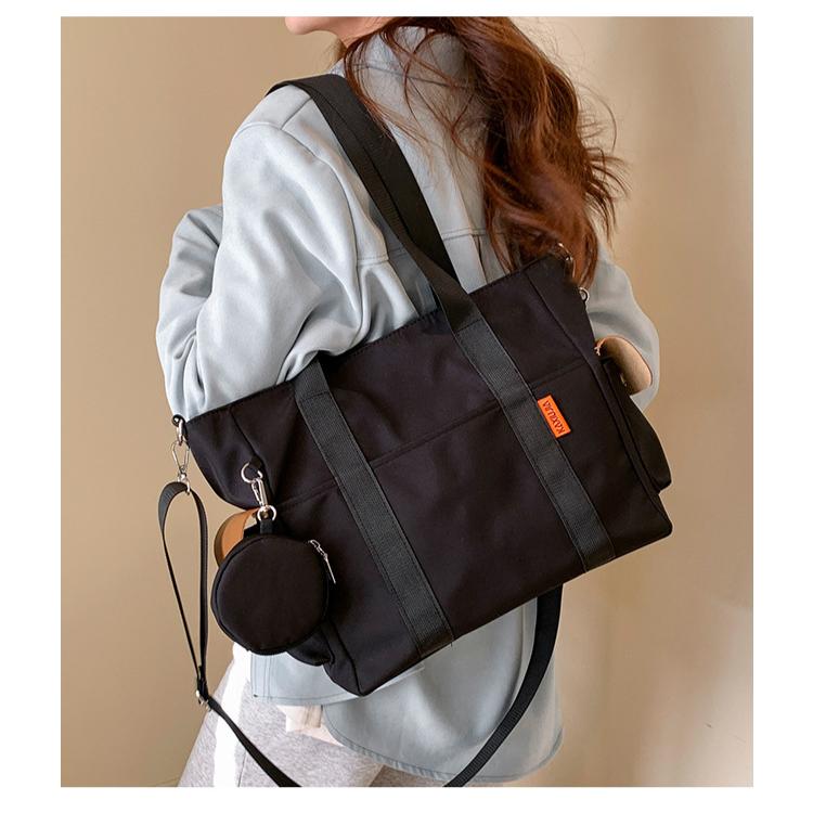 Reisetaschen-Set, leicht, große Kapazität, mit Mini-Geldbörse, wasserdichte Tragetasche für Damen, adrette Studententasche, Nylontasche