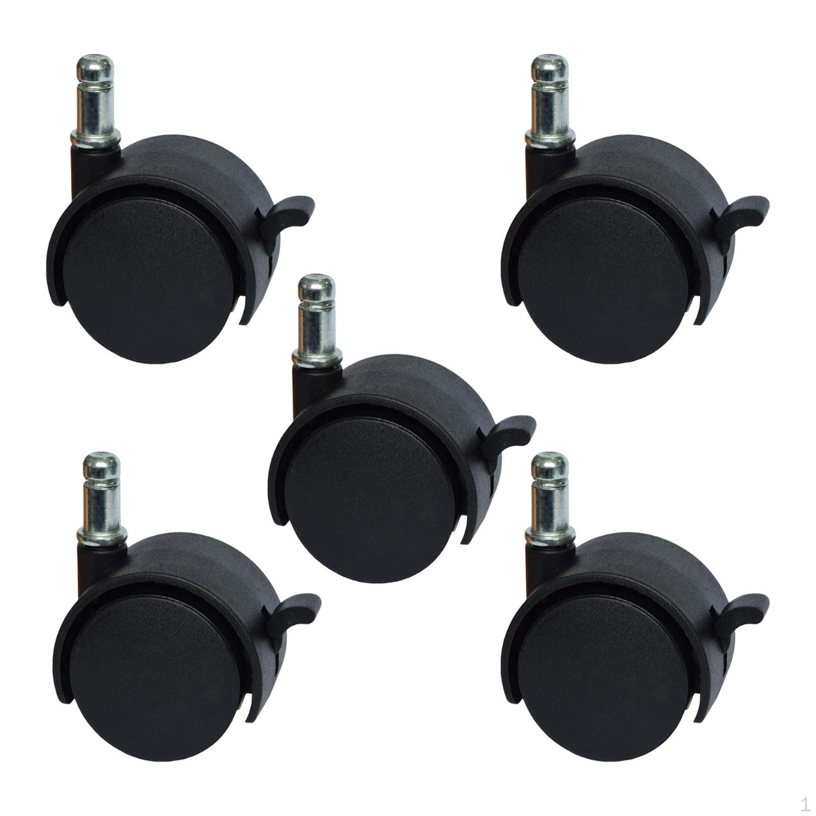 

5x Колеса для офисного кресла ПУ Гладкие для паркетных полов Ковровое покрытие Роликовые колеса