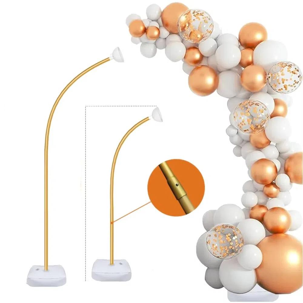 

Безкоштовний набір для арки з повітряних кульок з можливістю згинання, регульована підставка для напіварки, весілля, день народження Gold-1.5m