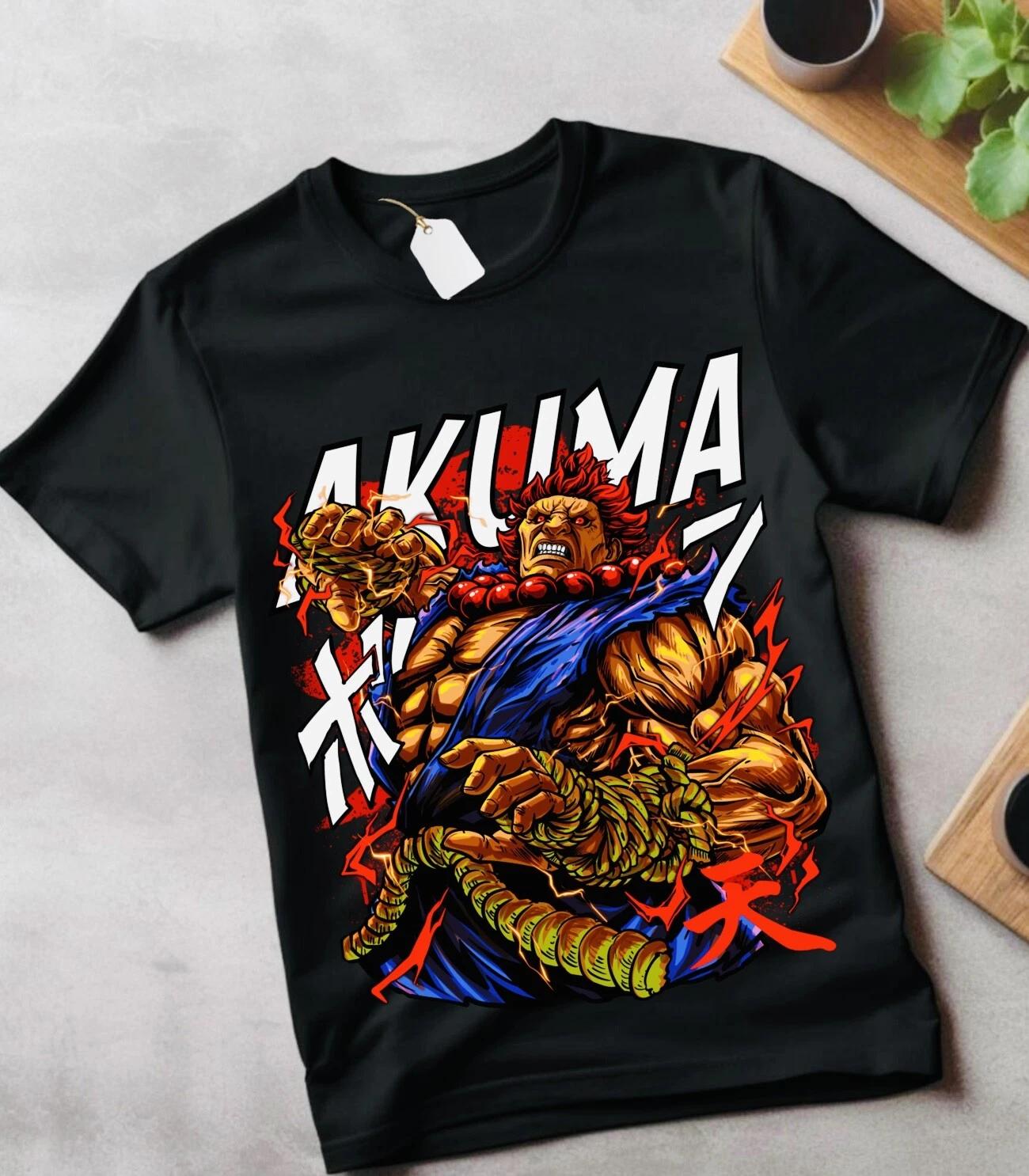 Футболка Акума Гоки Каратэ Street Fighter Видеоигры Боевая футболка Графическая футболка S