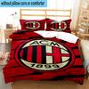 3pcs Milan Football Club Printed Bedding Set Duvet Cover Closure Includes 1 Duvet Cover & 2 Pillowcases Bedding Sets Home Decor Gifts