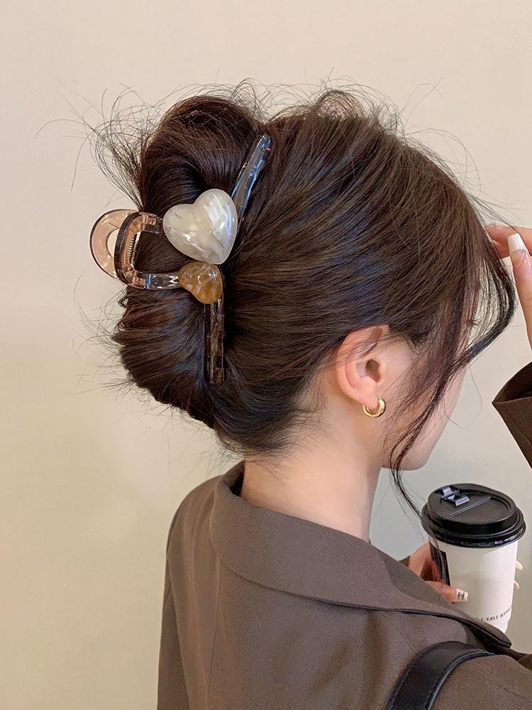 2025 Korean Style Large Updo Hair Clip for Thick Hair – Elegant Autumn Women’s Shark Clip