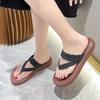 Women's Fashion Platform Slippers Summer New Round Toe Flip-flops Soft Sole Anti-slip Wear-resistant Low Heel Sandals