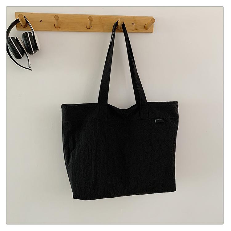 School bag large capacity fashion backpack simple solid color shoulder bag lightweight tote bag college student versatile class bag