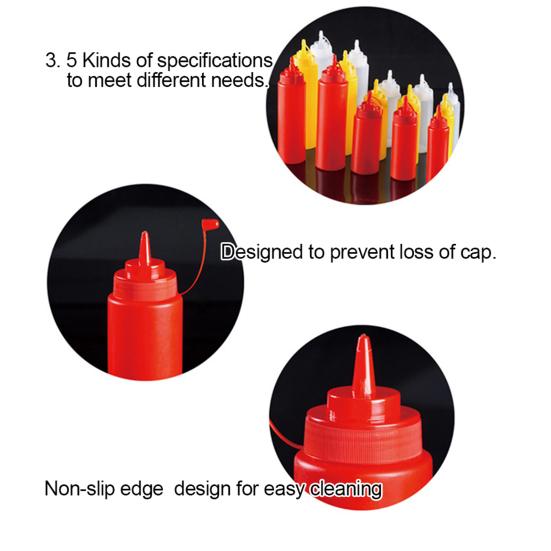 Squeeze Bottle Lightweight Dustproof PE Plastic Squeeze Bottle for Kitchen