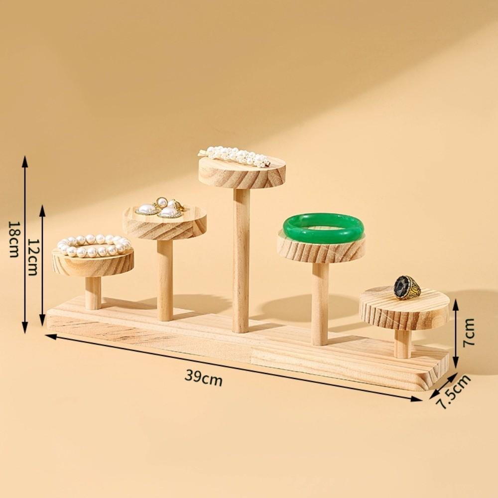 Wood Walnut Jewelry Rack Multi Round Versatile Desktop Display Stand Multi-layer Stepped Plant Display Rack Ornaments Display