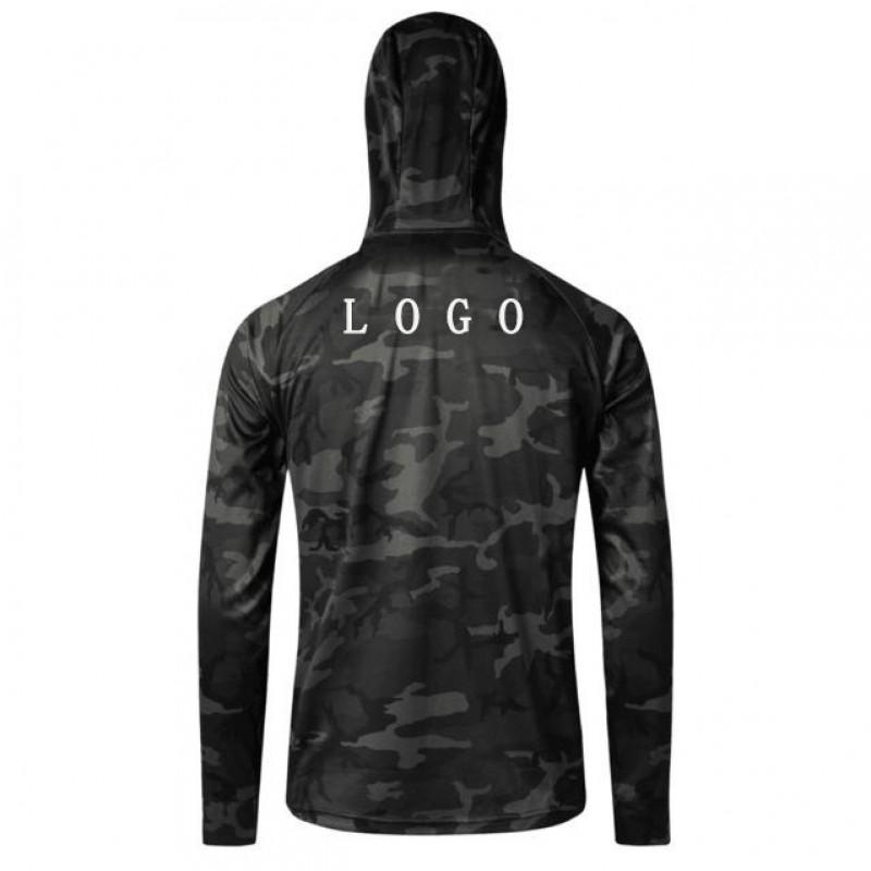 Herren Quick-Dry Angelhemd Mit UPF 50 Sonnenschutz Atmungsaktiv Eis Seide Stoff Camo Grün Übergröße Bis 6XL