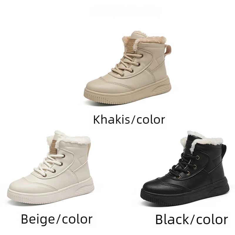 New Fashion Women's Winter Snow Boots With Plush Keep Warm Outdoor Hightop Walking Cotton Shoes Non-slip Waterproof Windproof