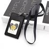 Simple Student Kids Lanyard Card Holder Slim Wallet Boys Pu Id Certificate Bus Door Credit Card Bag for Girls Zipper Coin Purses