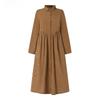 Women's Maxi Dress Turn Down Collar Long Sleeve Retro Long Dress Plus Size Coats