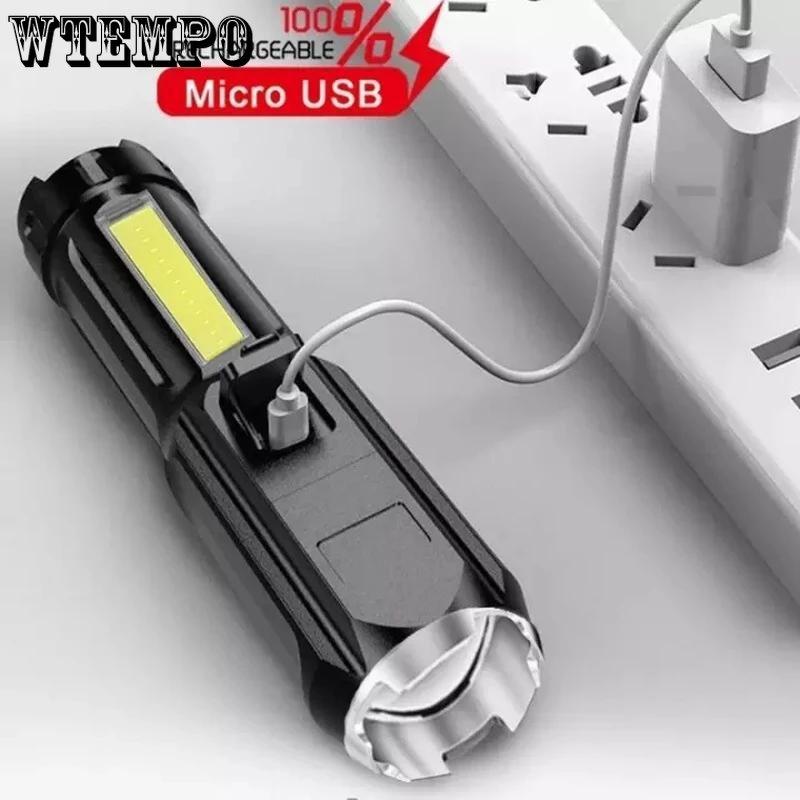 LED High Light Remote Flashlight USB Charging Telescopic Zoom Flashlight Outdoor Portable Small Flashlight