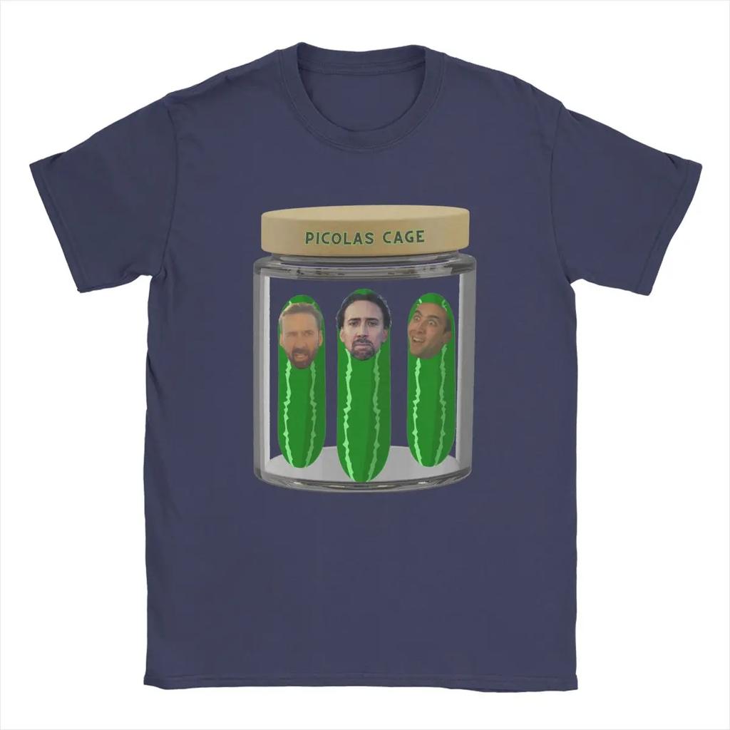 Herren-T-Shirt mit Nicolas-Cage-Motiv, Baumwoll-Top, lustiges Kurzarm-T-Shirt mit Rundhalsausschnitt, Geburtstagsgeschenk