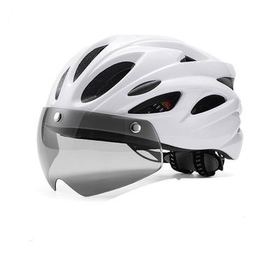 Casco de ciclismo Gafas magnéticas Lente con forma Cascos duros para hombres y mujeres de montaña Bicicleta integrada Verano Carretera