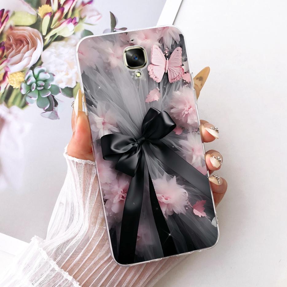For Oneplus 3 Case A3000 Luxury Butterfly Tree Painted Cover 5.5'' Soft Silicone Phone Case For One plus 3 1+3 Oneplus3 4G Shell