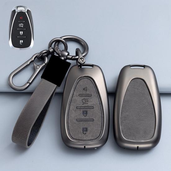 Alloy Leather Car Key Case Cover For Chevrolet Cruze Malibu Camaro Trailblaze