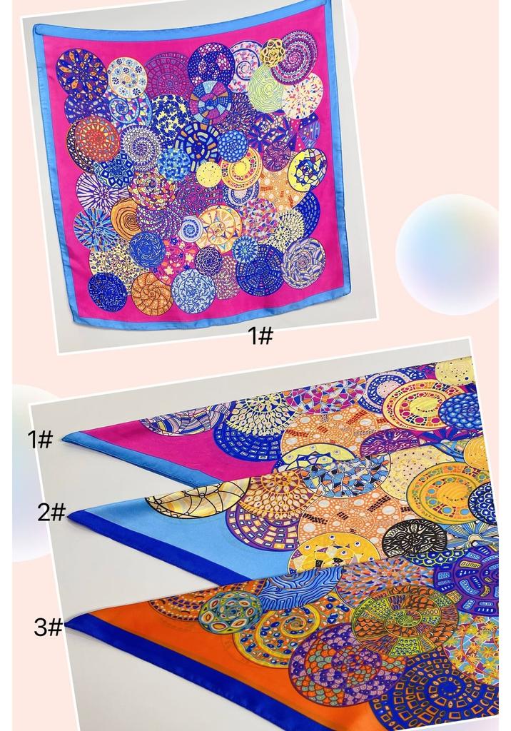 European and American silk scarves retro-printed paisley pattern 71 square scarf bag head versatile scarf