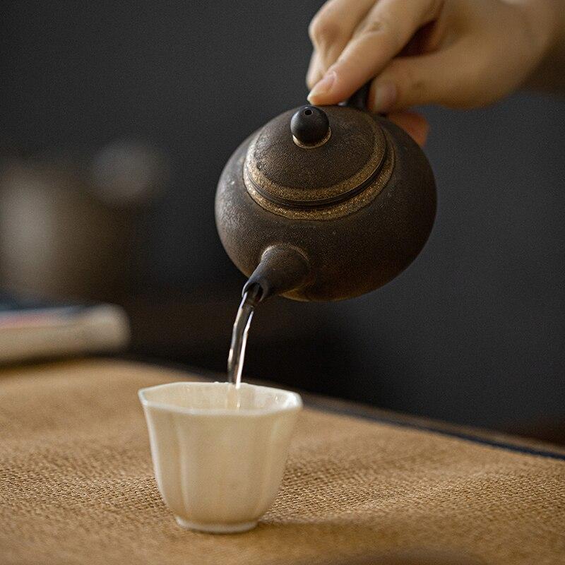135ml Japanese Style Ceramic Teapot Vintage Gilt Gongfu Tea Set