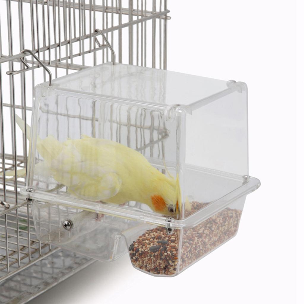 Transparent Plastic Bird Feeder Large Capacity Automatic Bird Feed Container for Parakeet