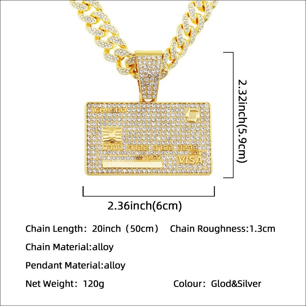 Men's Hip-Hop Diamond Dog Tag Necklace – Trendy Street Style Cuban Chain Choker