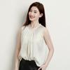 New 92% Mulberry Silk Tank Top Round Neck High End Commuting Base Sleeveless T-shirt Workplace Shirt Women's Top